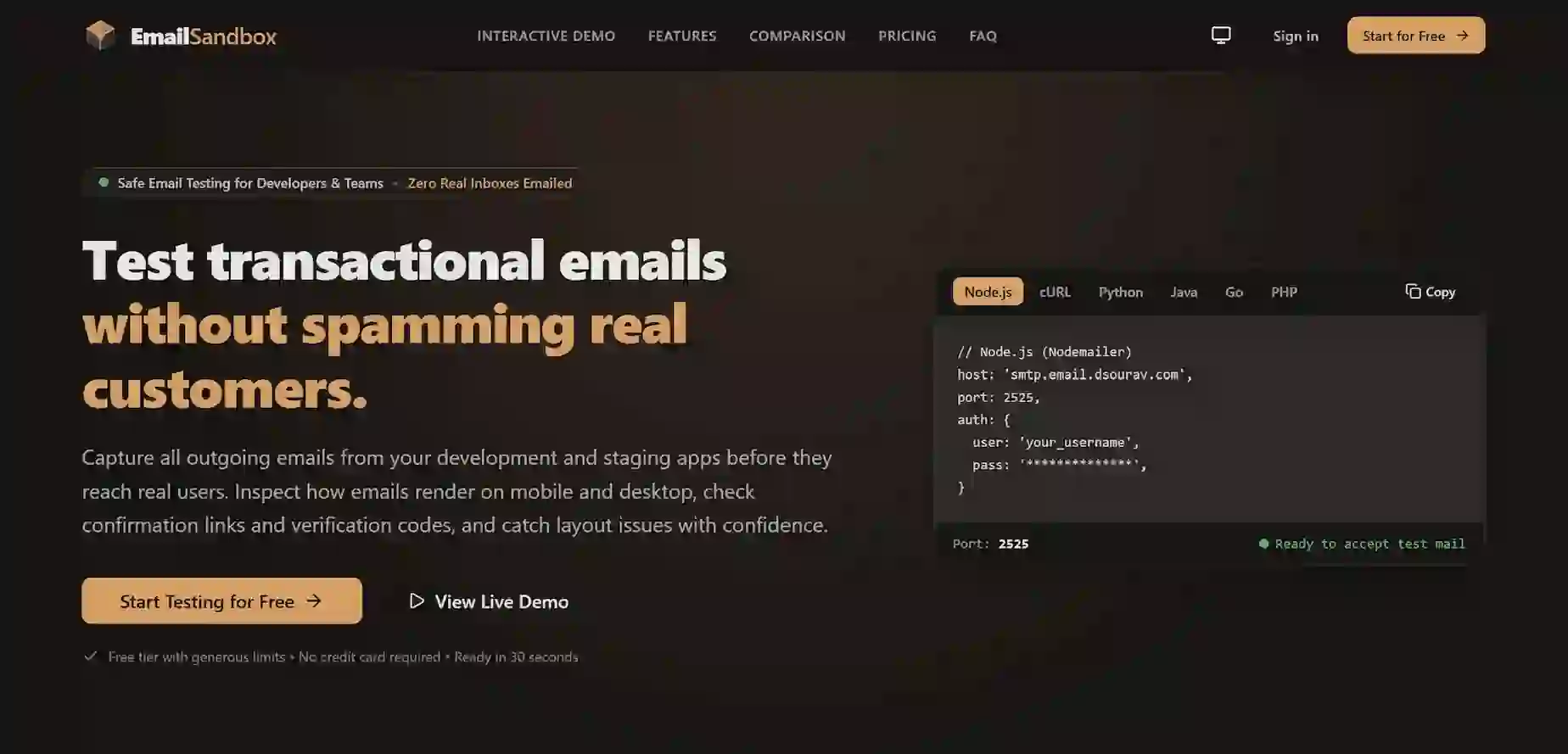 Email Sandbox